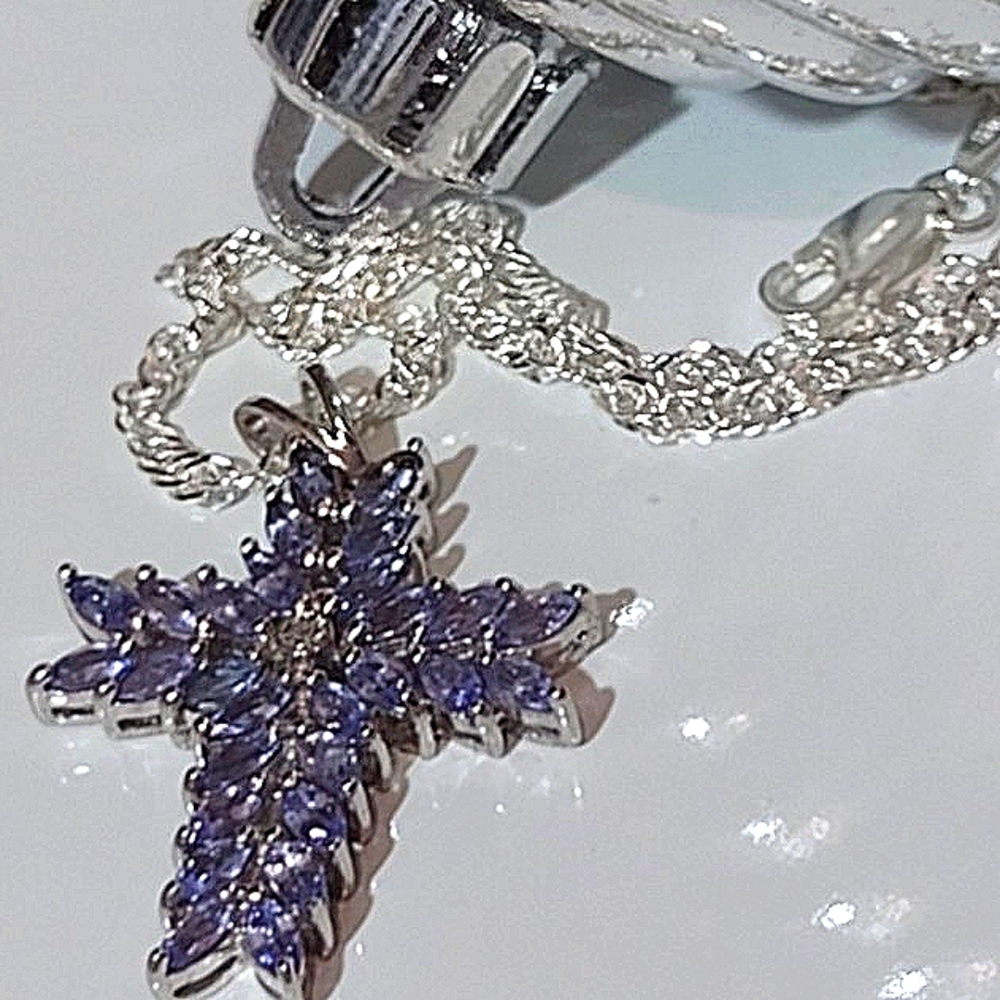 10KT Gold,.1pt Diamond Amethyst + Twisted Sterling - Picture 2 of 5